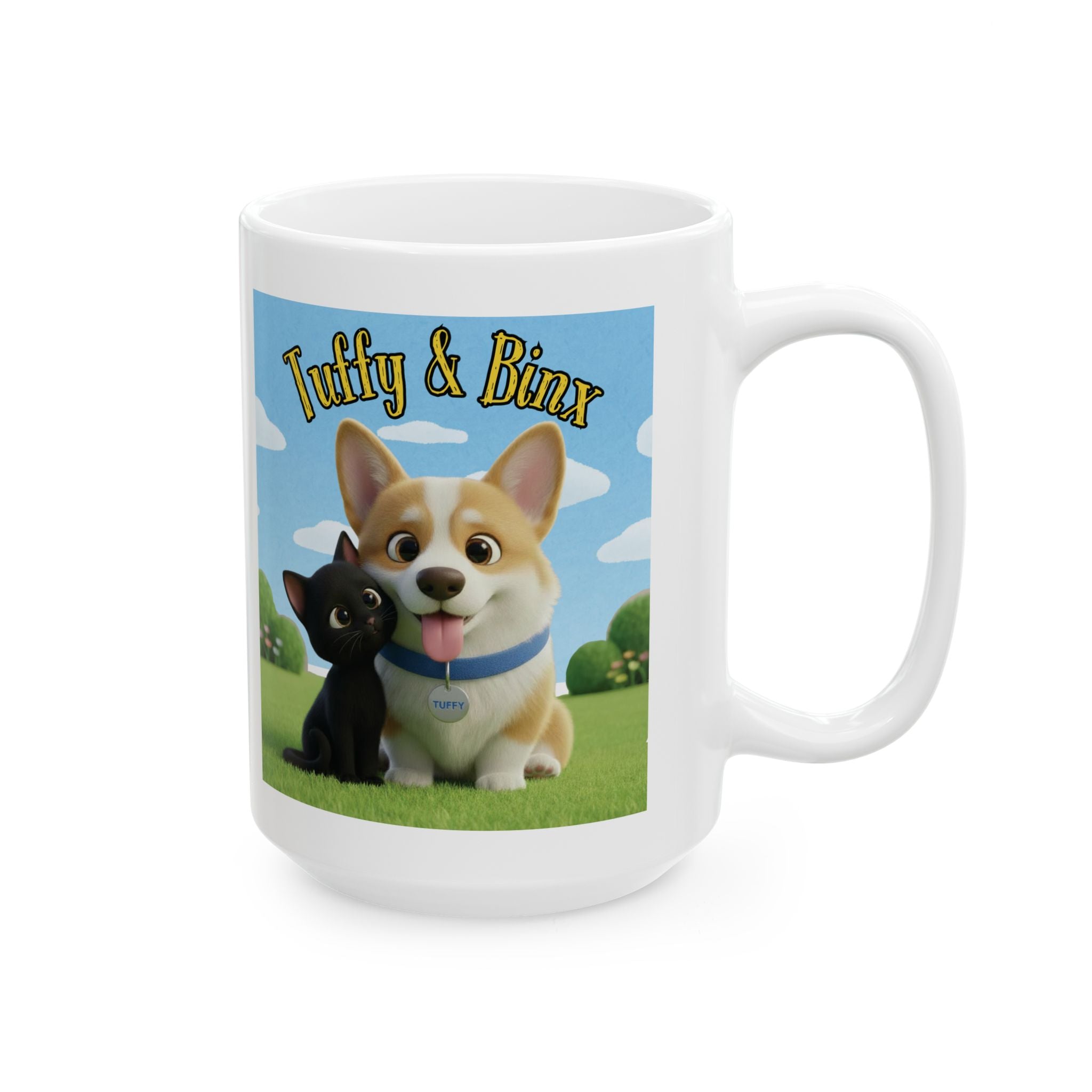 Tuffy and Binx - Our favorite Corgi and Black Cat Best Friend Duo