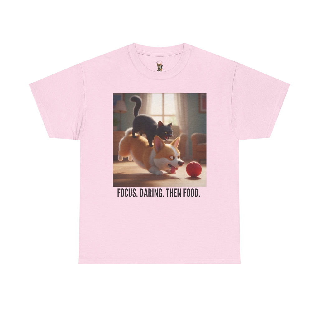 Tuffy and Binx - Focus. Daring. Then Food.  Unisex T-Shirt