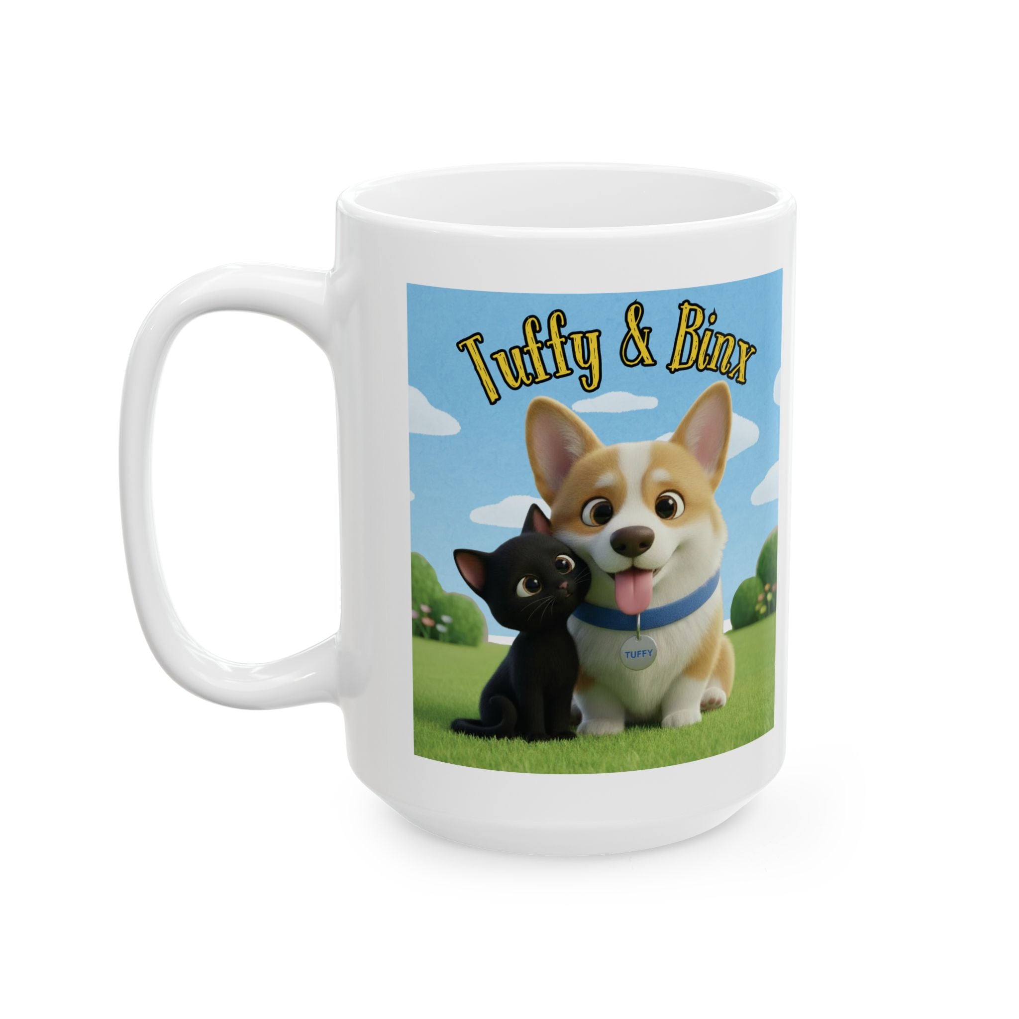 Tuffy and Binx - Our favorite Corgi and Black Cat Best Friend Duo