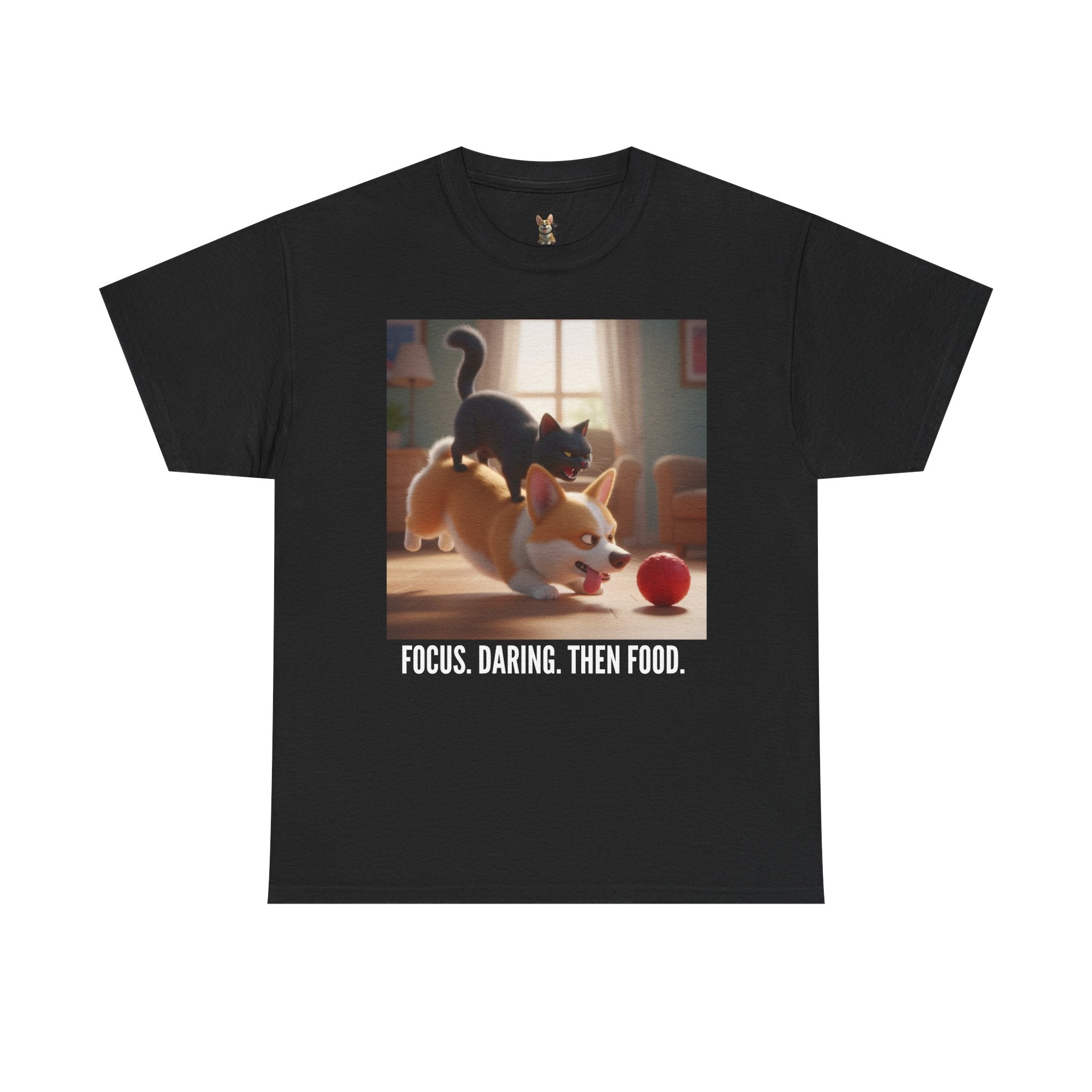 Tuffy and Binx - Focus. Daring. Then Food.  Unisex T-Shirt