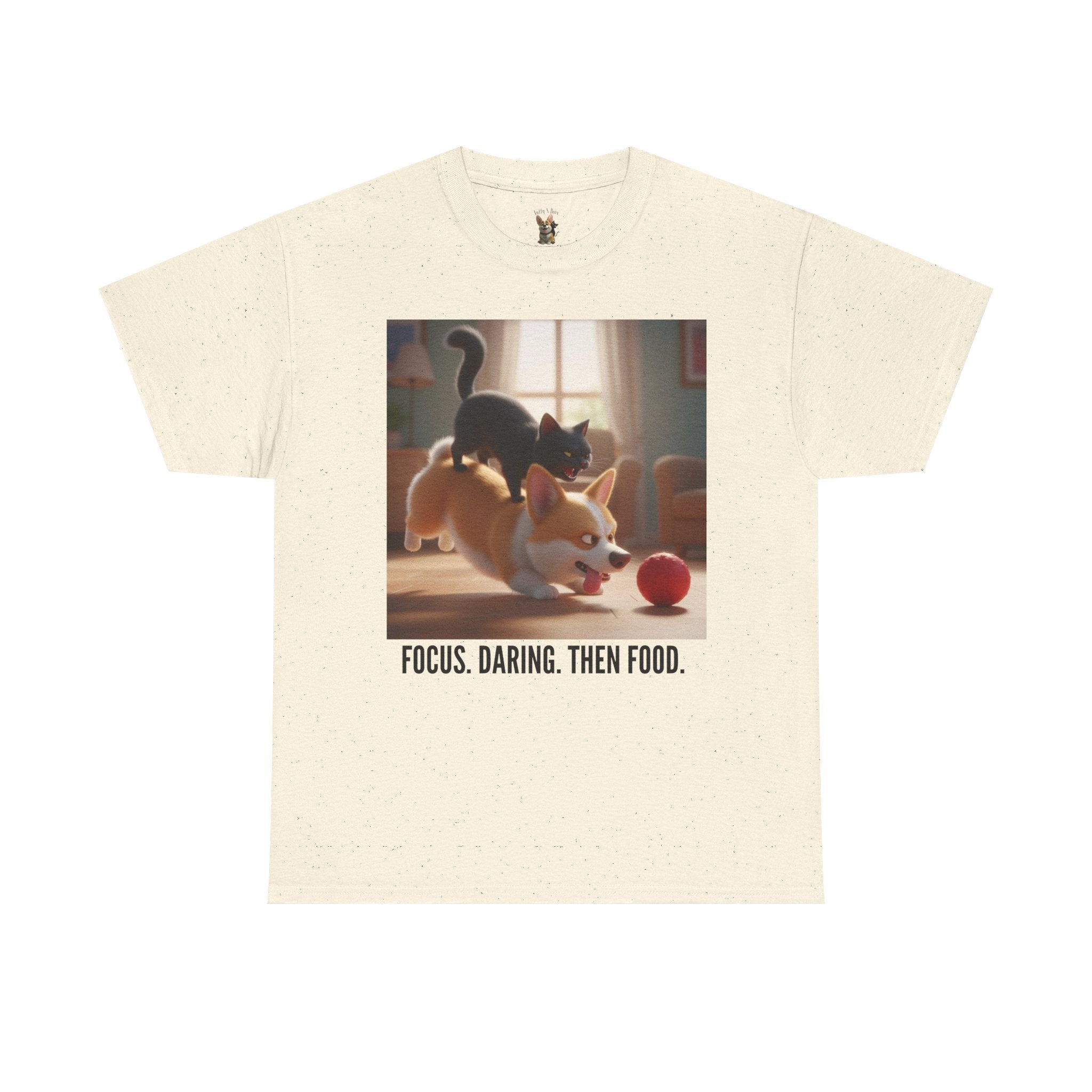 Tuffy and Binx - Focus. Daring. Then Food.  Unisex T-Shirt