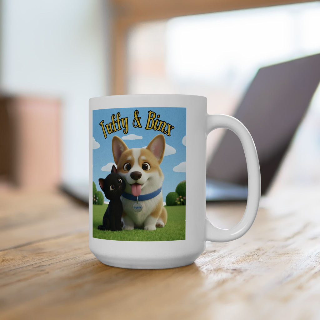 Tuffy and Binx - Our favorite Corgi and Black Cat Best Friend Duo