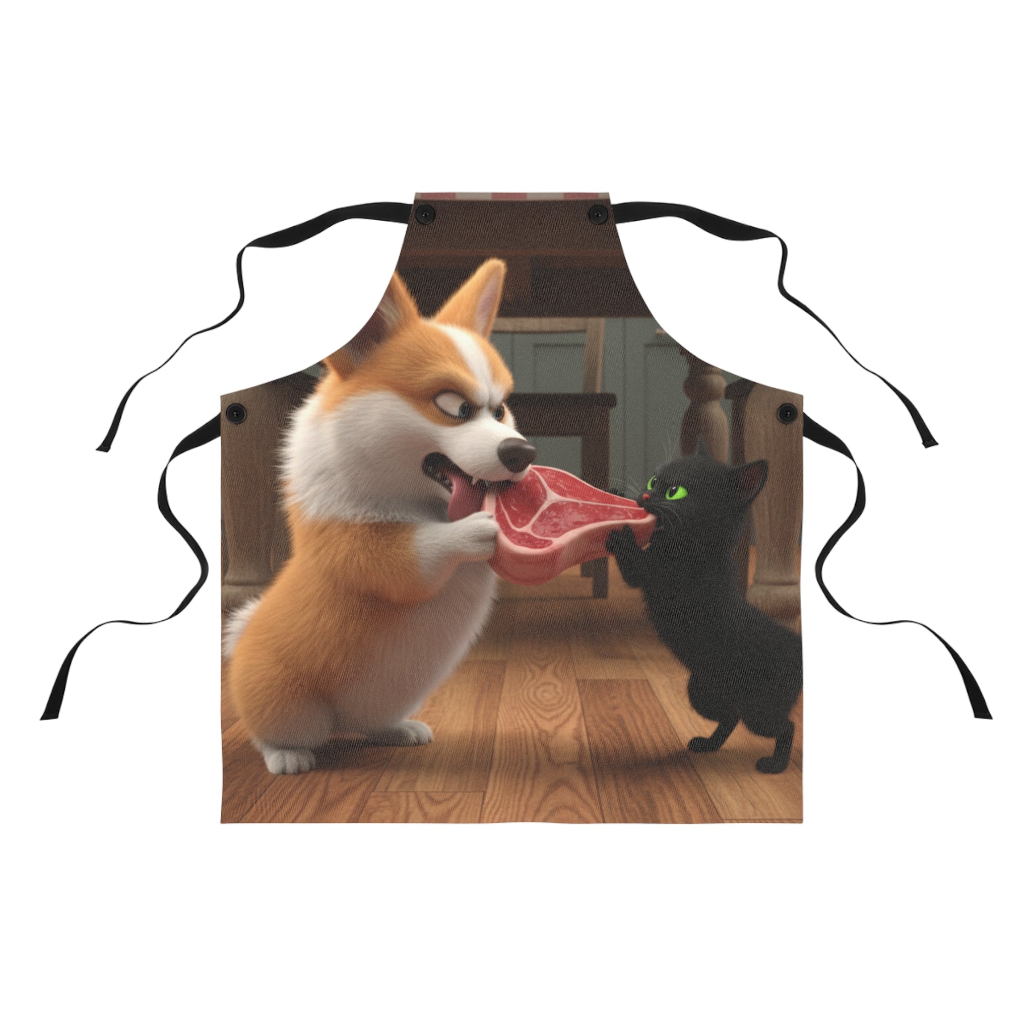 Tuffy n Binx - Tug of Steak - Kitchen Apron - Unisex One Size
