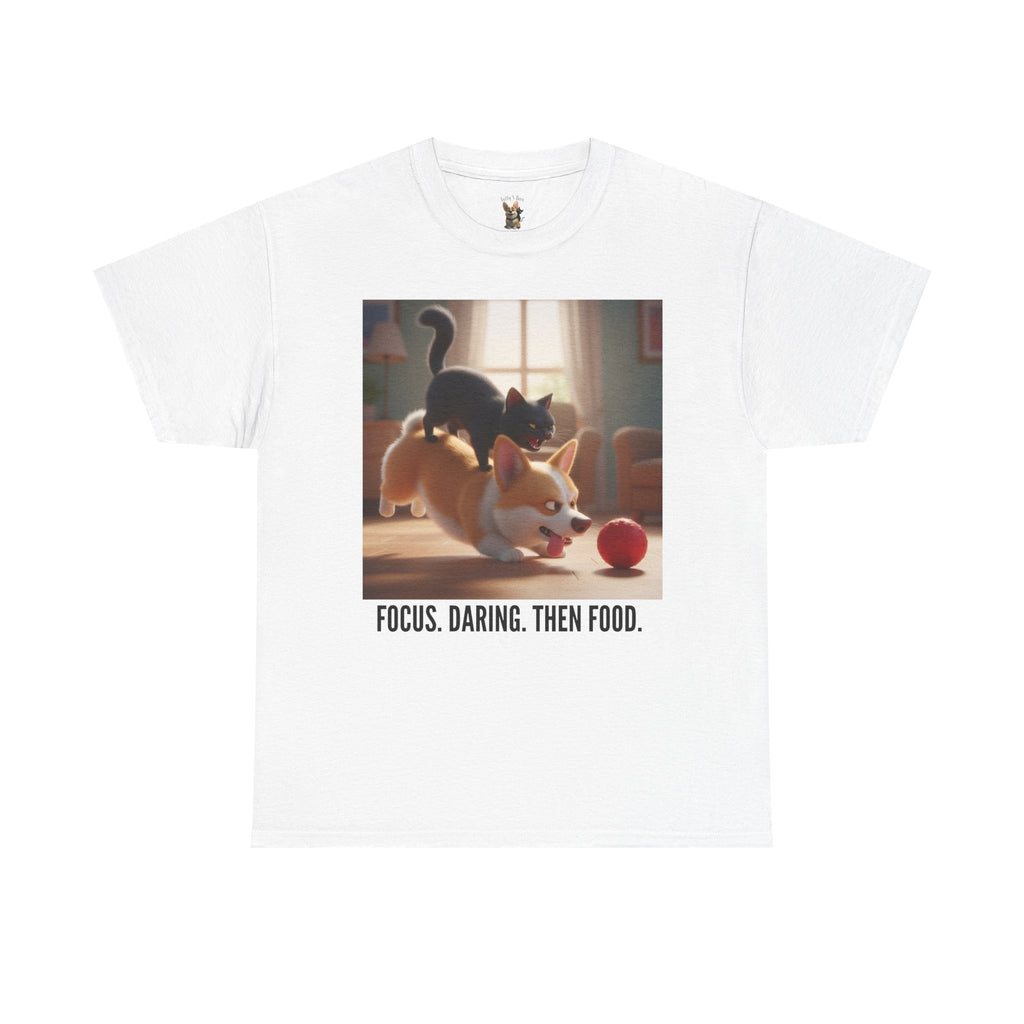 Tuffy and Binx - Focus. Daring. Then Food.  Unisex T-Shirt