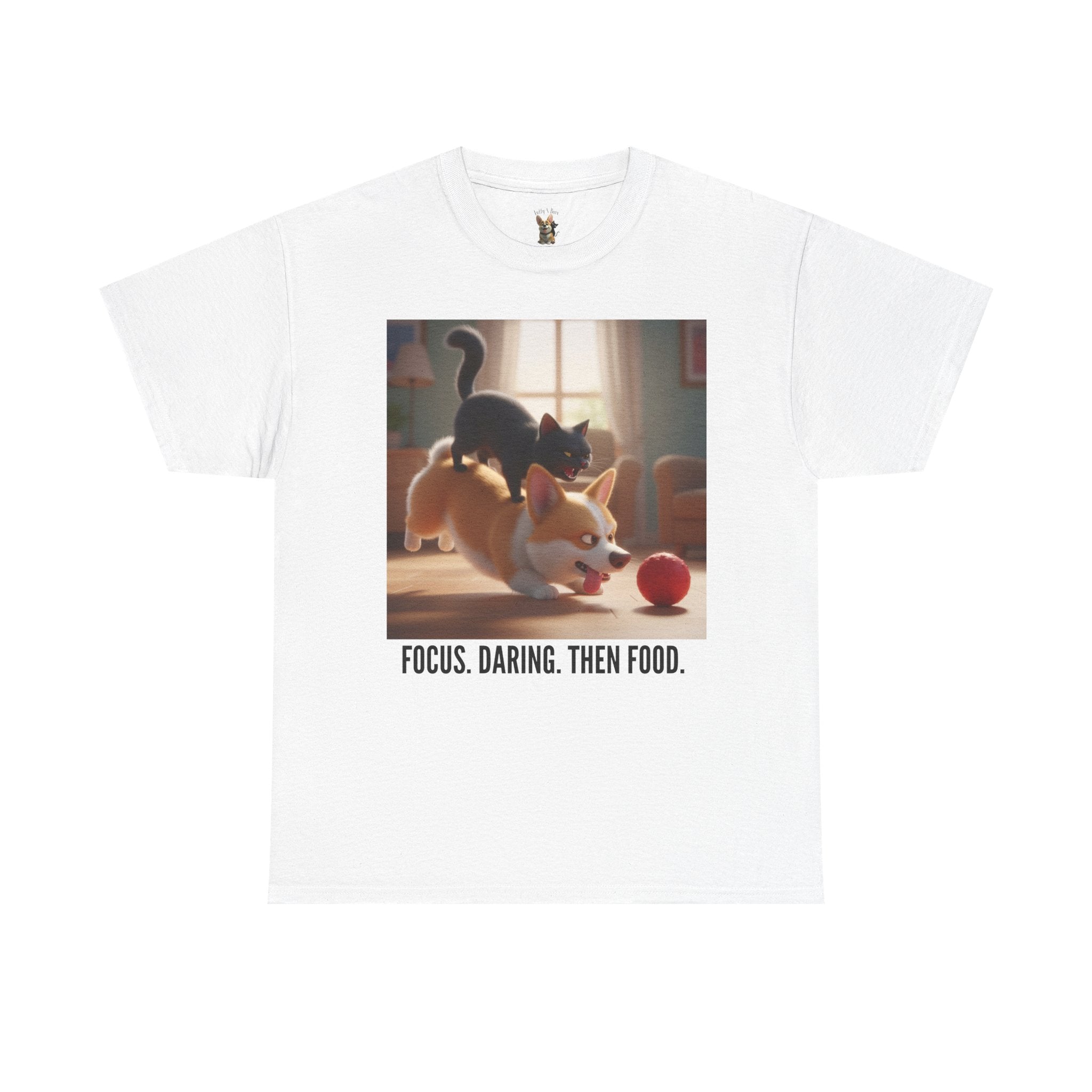 Tuffy and Binx - Focus. Daring. Then Food.  Unisex T-Shirt